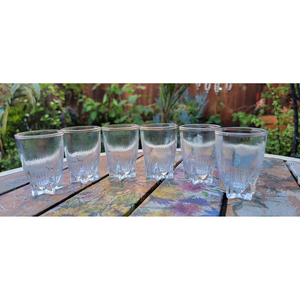 Mid-Century Modern Shekoofeh Shot Glasses – Diamond Cut  (Set of 6)